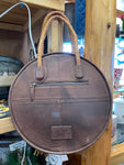 Circle Hair On Braided Handle Purse