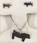 HCO Exclusive Pig Earring and Necklace Set - Sterling Silver