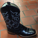 Cowtown Women’s Black Pieced Caimen Boots