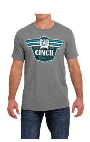 Cinch Logo Tee-Heather Grey