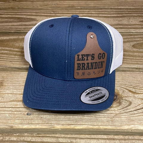 Let’s Go Brandin’ Leather Cowtag Cap - Navy