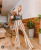 Cream and Rust Stripe Women’s Flare Jeans