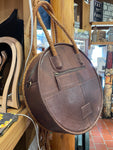 Circle Hair On Braided Handle Purse