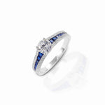 Kelly Herd Blue Spinel Engagement Ring - Sterling Silver