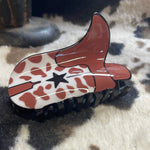 Brown and White Cheetah Print Boot Claw Clip