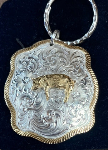 Montana Silversmiths Keychain-Gold Pig Small