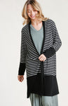 Striped Open Front Cardigan