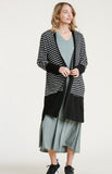 Striped Open Front Cardigan