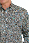 Cinch Men’s Blue & Brown Paisley Shirt