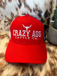 Crazy Ass Cattle Company Red & Flag Cap