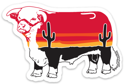 Lazy J Ranch Wear Sunrise Sticker Decal