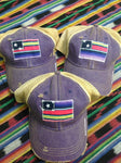 Handmade Fiesta Flag on a Purple Dirty Cap