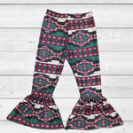 Emerald/Pink Aztec Girl’s Bell Pants