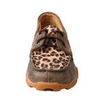 Twisted X Kid's Distressed/Leopard Boat Shoe Driving Mocs D Toe