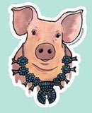 Livestock Wearing Turquoise Sticker Decals