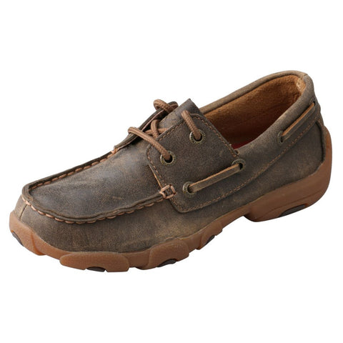 Twisted X Kid's Bomber Boat Shoe Driving Mocs D Toe